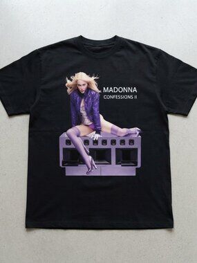 Madonna Confessions II Black T-Shirt S-4XL